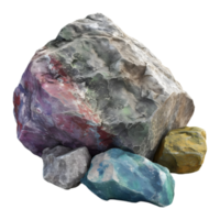 ai gerado 3d Renderização do uma colorida pedra em transparente fundo - ai gerado png