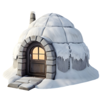 ai gerado 3d Renderização do uma iglu gelo casa em transparente fundo - ai gerado png