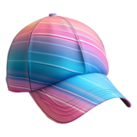 AI generated 3D Rendering of a Colorful Baseball Cap on Transparent Background - Ai Generated png