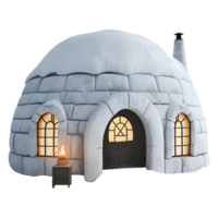 ai genererad 3d tolkning av en igloo is hus på transparent bakgrund - ai genererad png