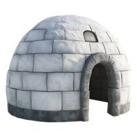 ai generado 3d representación de un iglú hielo casa en transparente antecedentes - ai generado png