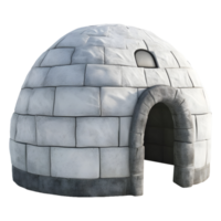 ai gerado 3d Renderização do uma iglu gelo casa em transparente fundo - ai gerado png