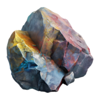 AI generated 3D Rendering of a Colorful Stone on Transparent Background - Ai Generated png