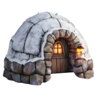 ai gerado 3d Renderização do uma iglu gelo casa em transparente fundo - ai gerado png