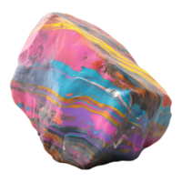 AI generated 3D Rendering of a Colorful Stone on Transparent Background - Ai Generated png