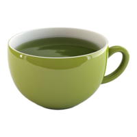 ai generado 3d representación de un verde té taza en transparente antecedentes - ai generado png