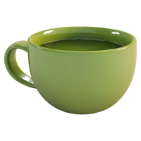 ai généré 3d le rendu de une vert thé tasse sur transparent Contexte - ai généré png