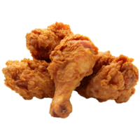 ai generado 3d representación de un frito pollo pedazo en transparente antecedentes - ai generado png