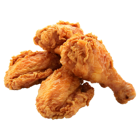 ai gerado 3d Renderização do uma frito frango peça em transparente fundo - ai gerado png