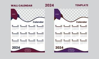 Wall calendar template vector