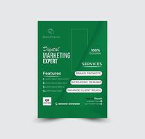 Digital marketing flyer design with green background illustration vector