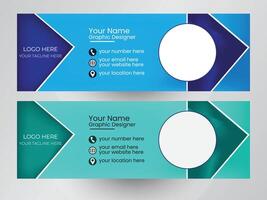 Template for email signature or social media template vector