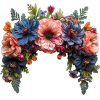 AI generated Flower crown adornment isolated on transparent background ,generative ai png