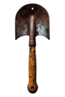 AI generated Rusty shovel isolated on transparent background ,generative ai png