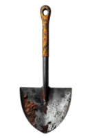 AI generated Rusty shovel isolated on transparent background ,generative ai png