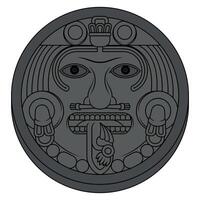 Vector design of Aztec calendar, monolithic disk of the ancient Mexica, sun stone of the Aztec civilization