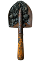 AI generated Rusty shovel isolated on transparent background ,generative ai png