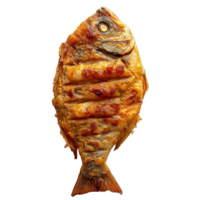 AI generated fried fish isolated on transparent background ,generative ai png