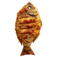 AI generated fried fish isolated on transparent background ,generative ai png