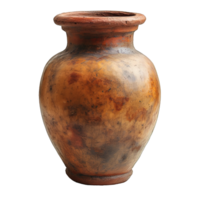 AI generated old clay jar isolated on transparent background ,generative ai png