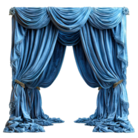 ai generado azul cortina aislado en transparente antecedentes ,generativo ai png
