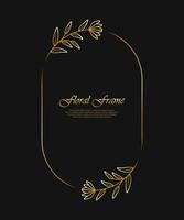 Luxury gold floral frame vector templates