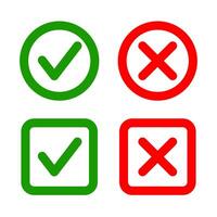 Check mark and cross button vector