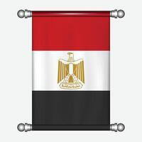 Realistic hanging flag of Egypt pennant vector