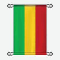 Realistic hanging flag BoliviaFlag pennant vector