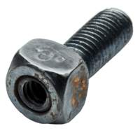 AI generated screw isolated on transparent background ,rusty bolt png ,generative ai