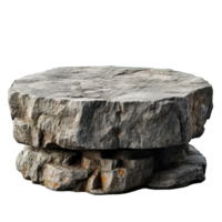 AI generated empty stone product stand isolated on transparent background ,generative ai png