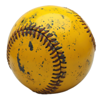 AI generated yellow baseball ball isolated on transparent background ,generative ai png