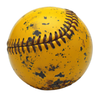 AI generated yellow baseball ball isolated on transparent background ,generative ai png