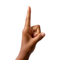 AI generated pointing hand gesture isolated on transparent background ,pointing finger pose ,generative ai png