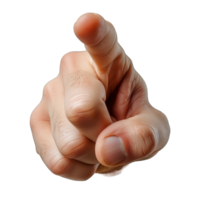 AI generated pointing hand gesture isolated on transparent background ,pointing finger pose ,generative ai png