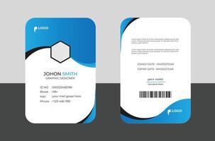 Modern Identity Employee Abstract professional, corporate office Id card design, Simple and Clean ID Card Design Template. vector