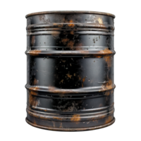 AI generated rusty oil barrel isolated on transparent background ,oil barrel png ,generative ai