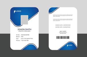 moderno identidad empleado resumen profesional, corporativo oficina carné de identidad tarjeta diseño, sencillo y limpiar carné de identidad tarjeta diseño modelo. vector
