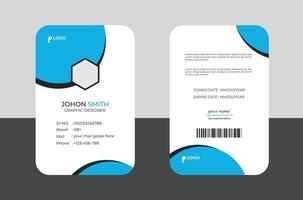 Modern Identity Employee Abstract professional, corporate office Id card design, Simple and Clean ID Card Design Template. vector