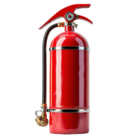 AI generated red fire extinguisher isolated on transparent background ,generative ai png