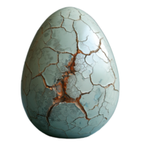 AI generated cracked dinosaur egg isolated on transparent background ,generative ai png