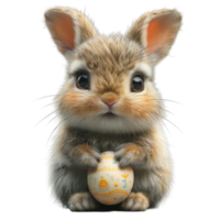 AI generated cute easter bunny isolated on transparent background ,generative ai png