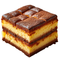 AI generated sponge cake isolated on transparent background ,generative ai png