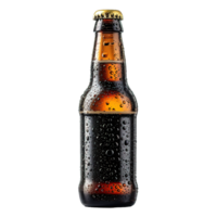 AI generated beer bottle isolated on transparent background ,beer bottle png ,generative ai