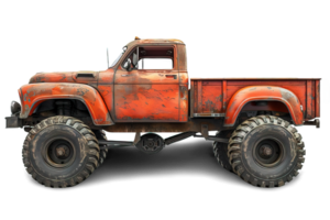 AI generated side view of monster truck isolated on transparent background ,generative ai png