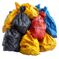 AI generated pile of plastic waste isolated on transparent background ,plastic waste png ,generative ai