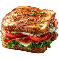 ai généré sandwich pain isolé sur transparent Contexte ,génératif ai png