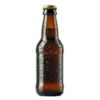AI generated beer bottle isolated on transparent background ,beer bottle png ,generative ai