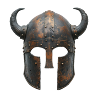 AI generated viking war helmet isolated on transparent background ,generative ai png