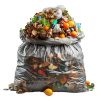 AI generated pile of plastic waste isolated on transparent background ,plastic waste png ,generative ai